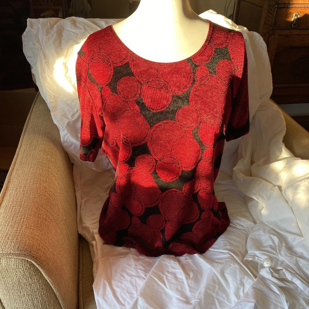 Red and Black Chico's Blouse